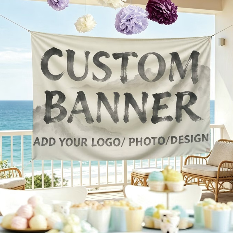 Commercial Printing Photoshop - Bendera Spanduk Kustom Cocok untuk Upacara
